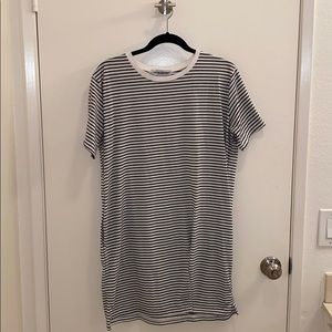 Black and white striped tshirt dress